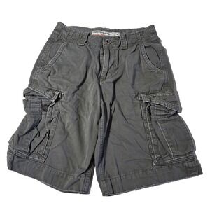 American‎ Eagle Shorts Mens 26 Waist Gray Cargo Pockets Classic Length Heavy Y2K